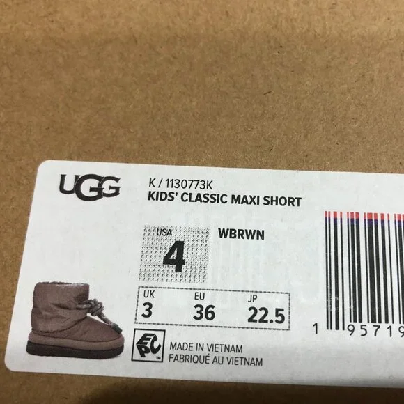 UGG Maxi Cozy Puffy Short Booties UGGPlush Warm Wool Blend Size Big Kid 4 EU 36 - Picture 2 of 14